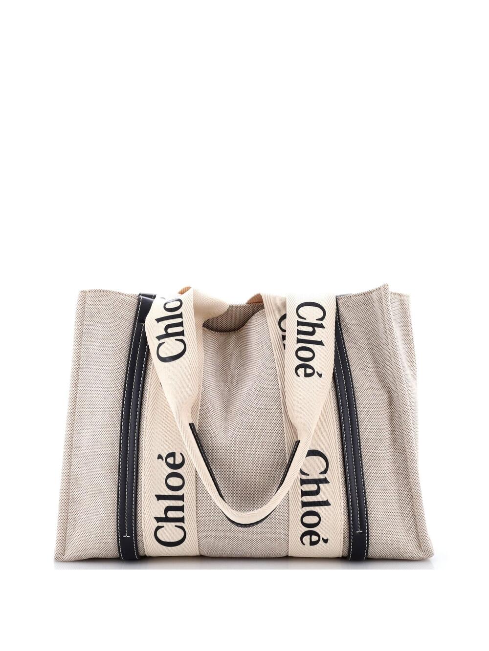 Chloe Woody Tote Canvas With Leather #337153C85B
